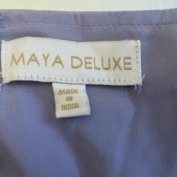 Maya Delux Mini Dress Size 4 Lilac Sequined Pink Lilies Flutter Sleeves Beaded - Picture 9 of 11